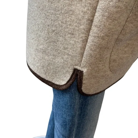 Vintage L.L. Bean beige wool button down coat M - Picture 6 of 14